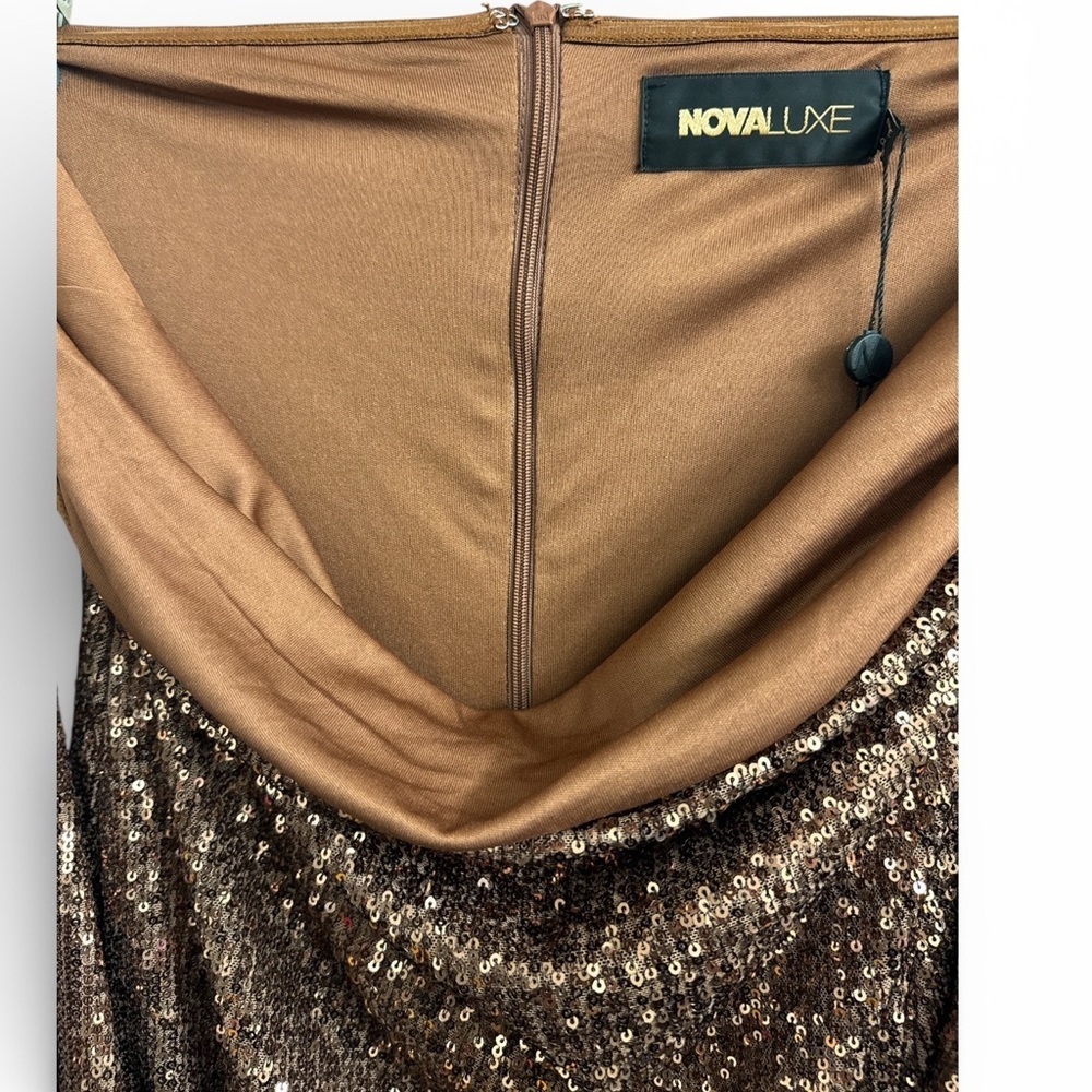 **** Brand New*****
Brown Sequin Off-Shoulder Dress - Picture 7 of 7